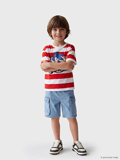 Sonic Bask?l? Erkek ?ocuk Ti??rt