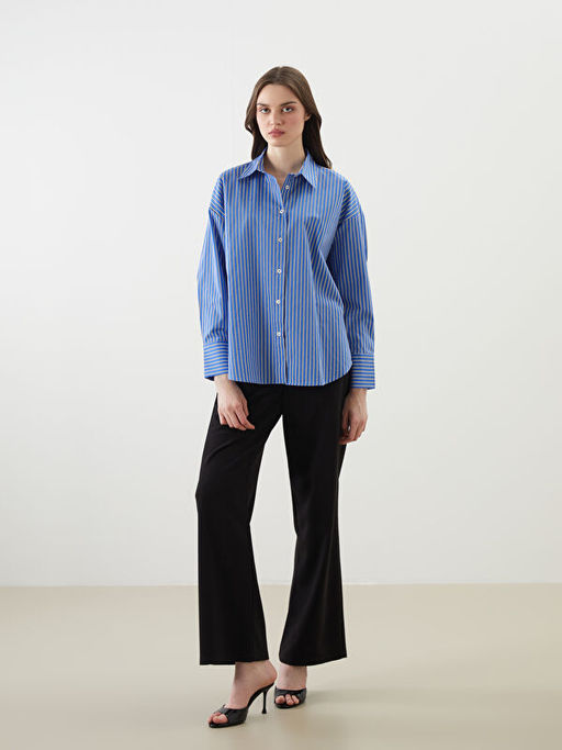 ?izgili Oversize Poplin Kad?n G?mlek