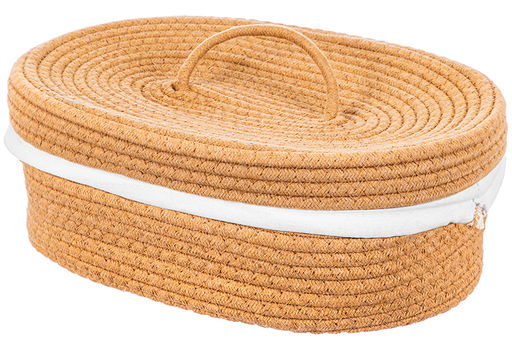 Хлебница плетеная с льняным мешком 35*25*13 см, бежевая - Elan gallery фото 3