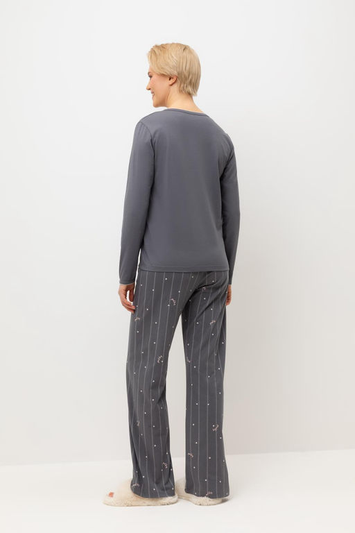 Е 20179/серый,полоски и сердечки пижама жен - Very neat фото 3