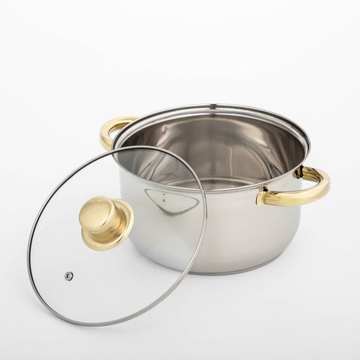 Кастрюля Доляна Роскошь, 3 л, d=20 см, с крышкой, нержавеющая сталь, капсульное дно фото 3