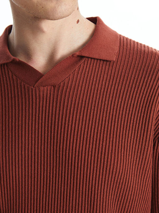 Polo Yaka Uzun Kollu Erkek Triko Kazak