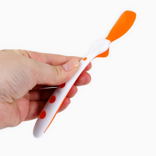 Ложки детские для кормления, термочувствительные, 16.5 см, 2 шт., цвет синий/оранжевый