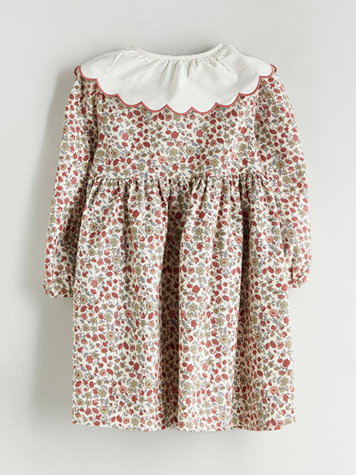 Bebe Yaka ?i?ekli K?z ?ocuk Elbise