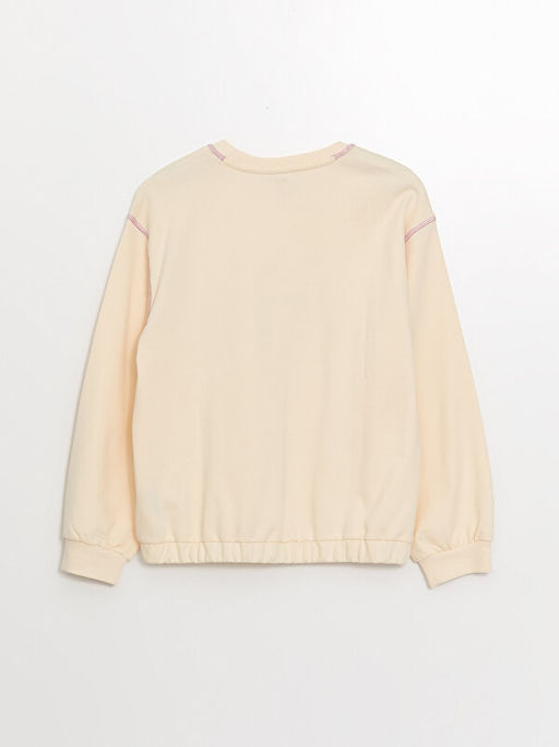 Bisiklet Yaka Bask?l? Uzun Kollu K?z ?ocuk Sweatshirt - Waikiki фото 3