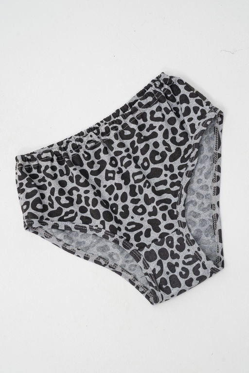 Трусы женские из кулирки леопард серый