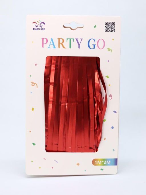 Праздничный занавес, дождик для фотозоны "Gleaming rain", red (100*200 см)