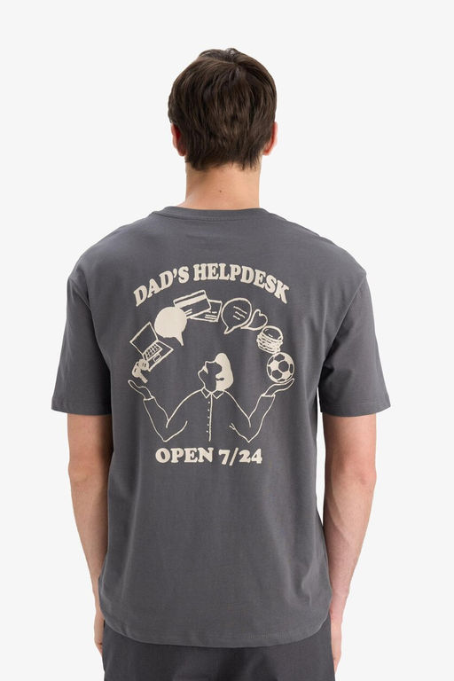 %100 Pamuk Boxy Fit Bisiklet Yaka K_sa Kollu Ti__rt - Defacto фото 6
