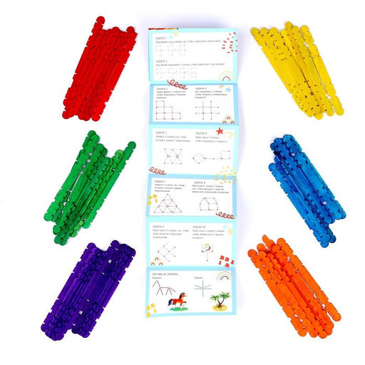 Конструктор Повтори по образцу, цветные палочки - Лесная мастерская фото 4