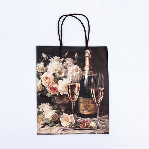 Пакет подарочный крафт Праздник 22?12?27 см