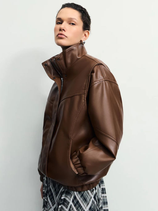 Куртка оверсайз из искусственной кожи / Zarina