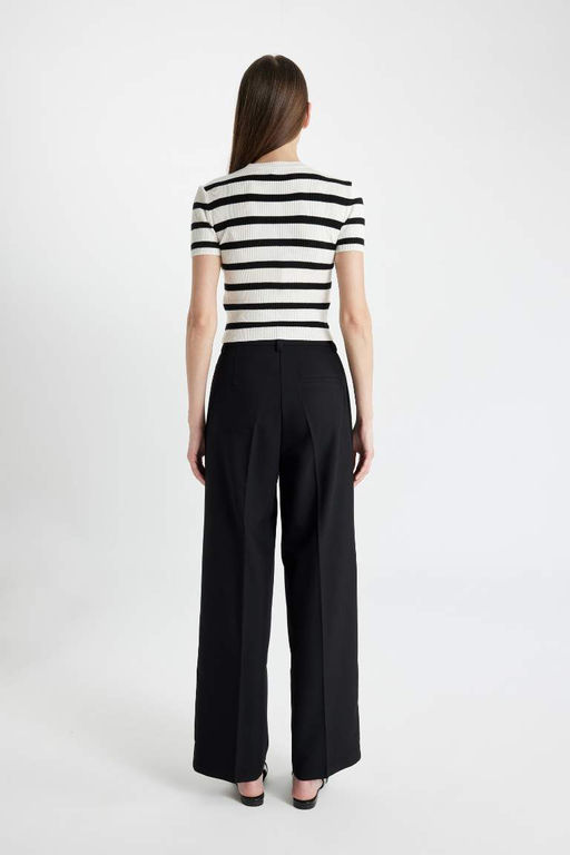 Широкие брюки с карманами и высокой талией, широкие брюки длинной длины - Defacto фото 6