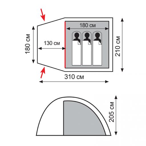 Totem палатка Apache 3 (V2) - Tramp фото 2