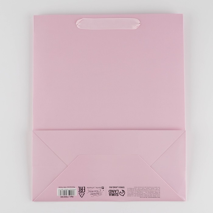 Пакет ламинированный Розовый, M 26 32 12 см - Дарите счастье фото 8