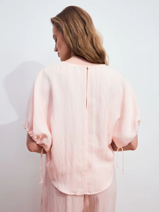 Блуза из лиоцелла с завязками на рукавах ZR2605022022-96 / Zarina