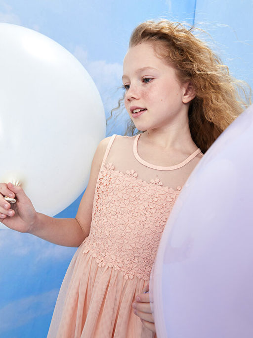 Bisiklet Yaka Dantel Detayl? K?z ?ocuk Elbise - Waikiki фото 3