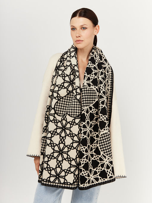 в составе ШЕРСТЬ и КАШЕМИР Большой, мягкий, теплый двусторонний палантин - Tantino фото 8