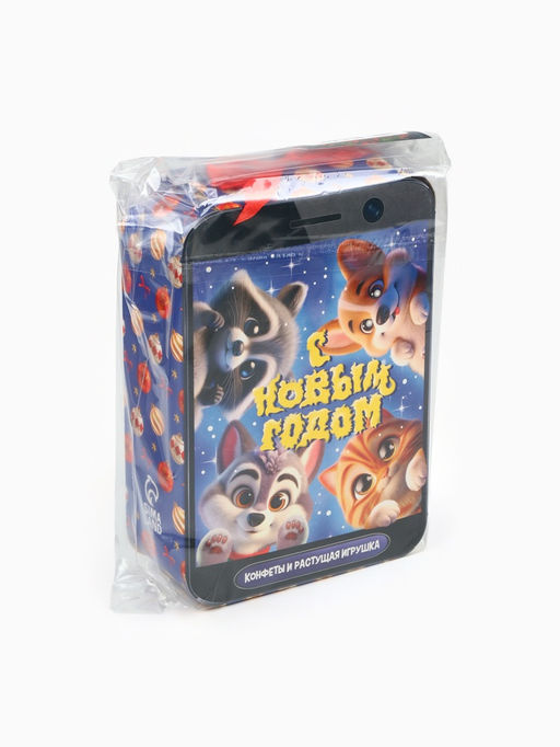 Сладкий детский новогодний подарок С Новым годом: набор конфет и растущая фигурка, 500 г