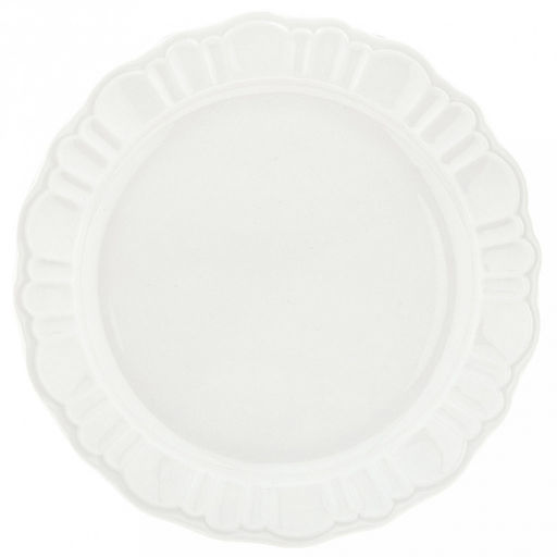 Тарелка мелкая фарфоровая "Диадема" д195мм h22мм, белый, волнистый край (Китай)
