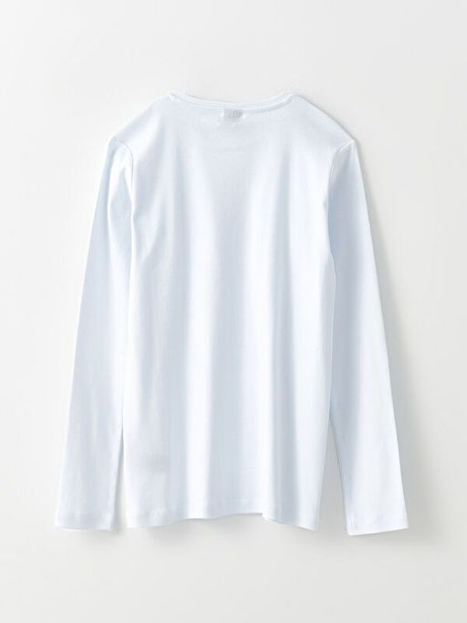 Bisiklet Yaka Basic Uzun Kollu Pamuklu Erkek ?ocuk Fanila - Waikiki фото 2