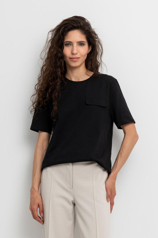 Футболка женская Very Neat ЕВТ 3201 темный черный из хлопка  фото 4