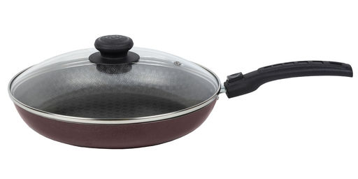 Сковорода 220мм, 1 ручка, стеклянная крышка Кружево - Калитва фото 2