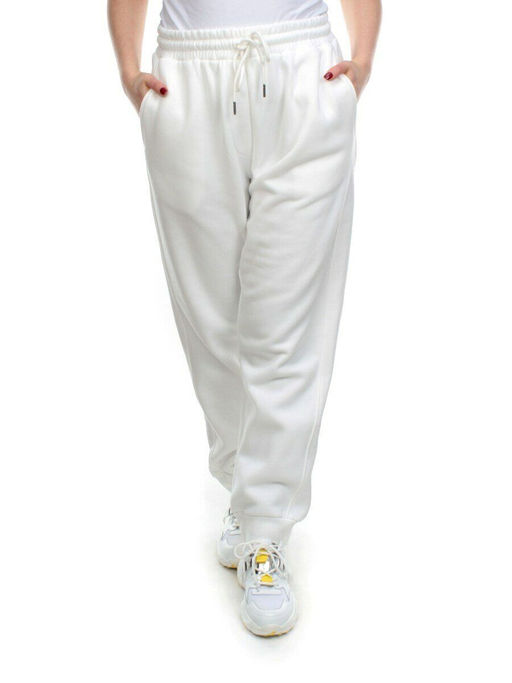 M021 WHITE Брюки спортивные женские на флисе (100% хлопок) 7986