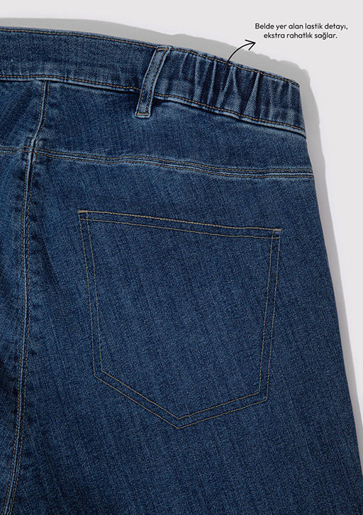 Stephen All Blue Adaptive Koyu Mavi Comfort Jean Pantolon фото 5