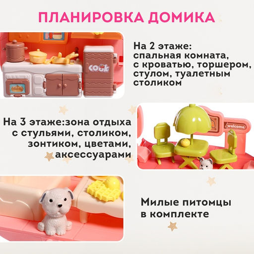 Кукольный домик «Рюкзачок» с куклами, мебелью и аксессуарами