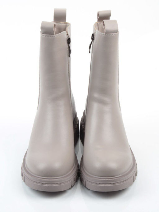 04-PAM370-3Z GRAY/BEIGE Ботинки зимние женские (натуральная кожа, 100% шерсть)