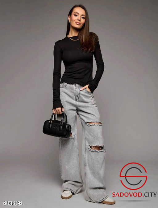 Трикотажный лонгслив с волнообразными краями - Bruno фото 7