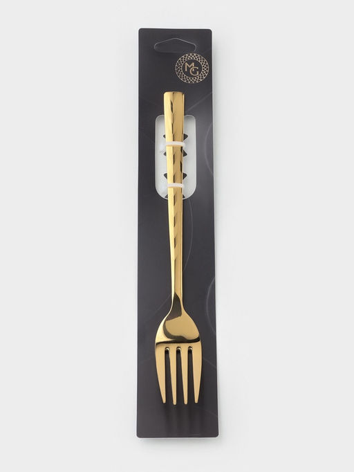 Вилка столовая Magistro Kolos min, длина 20 см, толщина 2.2 мм, нержавеющая сталь, золотистая  фото 6