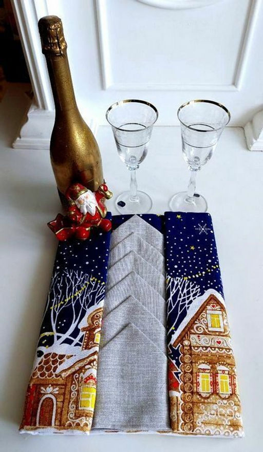 Столовый набор Полночь:скатерть 150*180 см.+6 салф. рогожка