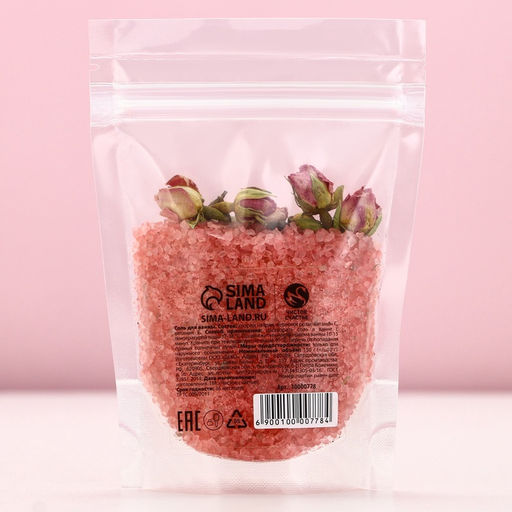 Соль для ванны с бутонами розы, 150 г, Чистое счастье