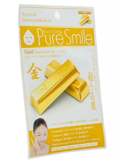 Маска для лица SunSmile PureSmile 037 Gold Essense Mask косметическая золото 1шт, 1/600, ,  фото 2