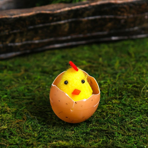 Фигурка пасхальная «Цыплята в яйце на травке», набор 6 шт., 4.5×14×14 см