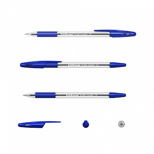 Цена за 50 шт. Ручка шариковая ErichKrause R-301 Stick&Grip Classic 1.0, цвет чернил красный (в коробке по 50 шт.)