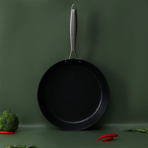 Сковорода Magistro Rock Stone, d=28 см, h=5 см, кованый алюминий, антипригарное покрытие, индукция, чёрная  фото 11