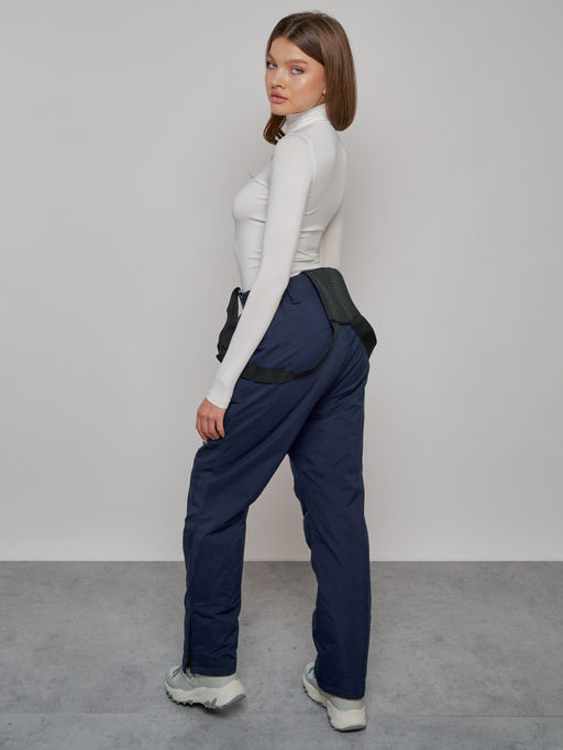 Полукомбинезон утепленный женский зимний горнолыжный темно-синего цвета 1333TS - Chunmai фото 14