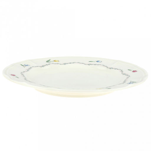 Ласковый май Тарелка мелкая фарфоровая д20,3см, h2,2см, с деколью, рельефный декор, волнистый край, кремовый (Китай) - Домашняя мода фото 2