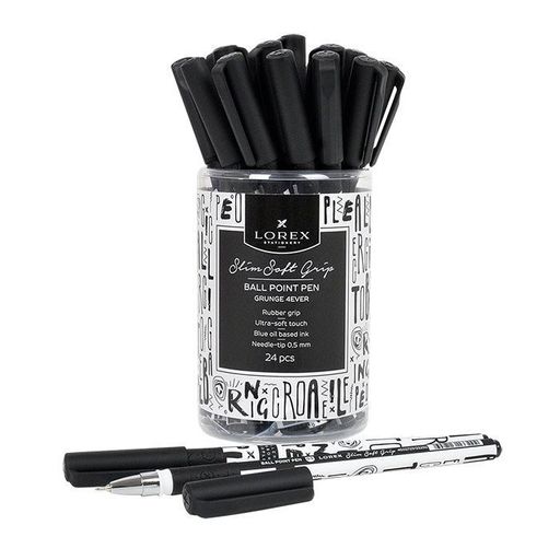 Ручка шар. LOREX "Grunge 4 Ever" (LXOPSSG-GF1, 204811) на масляной основе, синяя 0.5мм, прорезин. корпус, игольчатый стержень