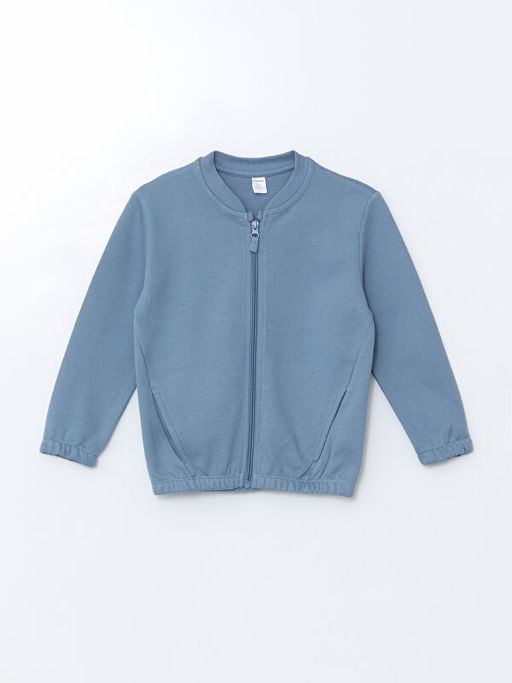 Basic Erkek ?ocuk Fermuarl? Sweatshirt