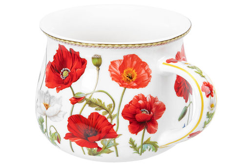 Кружка 250 мл 11*8,5*7 см Маки бочонок, фарфор NEW BONE CHINA - Elan gallery фото 4