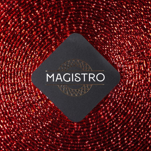 Тарелка стеклянная Magistro «Карамель. Красный», d=27 см, красная