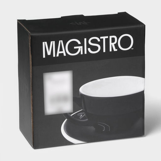 Кофейная пара Magistro Coffee time, чашка 300 мл, блюдце d=15.5 см, фарфор, чёрная