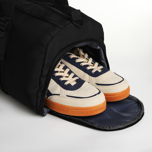 Сумка спорт L-б/н Однотон, 46*19*23, отд на молн, отд д/обуви, 2 н/кармана, дл ремень, черны 1040152 - Simaland фото 4