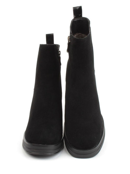 04-M3-835 BLACK Ботильоны зимние женские (натуральная замша, натуральный мех)