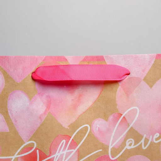 Пакет крафтовый горизонтальный With love, MS 23 18 10 см - Дарите счастье фото 3