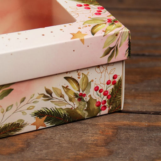 Цена за 5 шт. Коробка складная, крышка-дно, с окном Коробка счастья 21 х 15 х 7 см - UPAK LAND фото 3