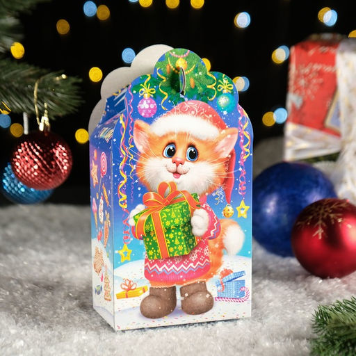 Цена за 10 шт. Подарочная коробка Заяц-Кот, неон, 12 x 7 x 23 см - Simaland фото 2